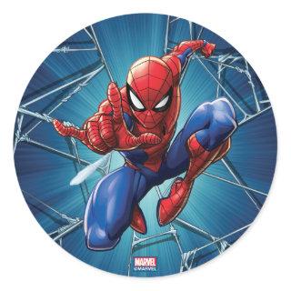 Spider-Man | Web-Shooting Leap Classic Round Sticker