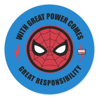 Spider-Man | "With Great Power" Icon Badge Classic Round Sticker