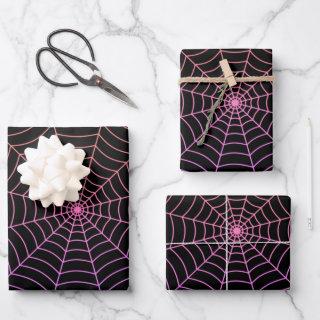 Spider web black purple orange Halloween pattern  Sheets