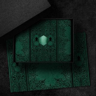 Spider Witch | Emerald Green Spiderweb Flourish Tissue Paper