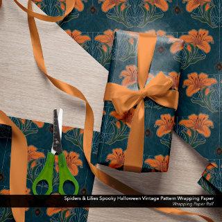 Spiders & Lilies Spooky Halloween Vintage Pattern