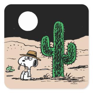 Spike in a Moonlit Desert Square Sticker