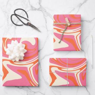 Spill - Pink, Orange and Cream  Sheets