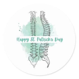 Spine St. Patrick's Day Stickers, Chiropractic,  Classic Round Sticker