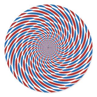 Spiral Illusion Burst Classic Round Sticker