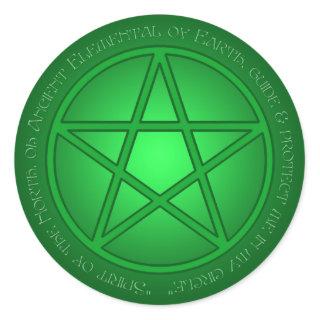 Spirit of Earth Pentacle Classic Round Sticker