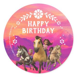 Spirit Untamed Birthday  Classic Round Sticker