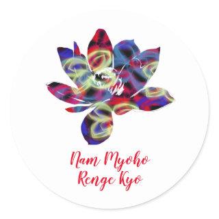 Spiritual Butterflies Flower Nam Myoho Renge Kyo Classic Round Sticker