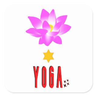 Spiritual Lotus Namaste International Day of Yoga Square Sticker