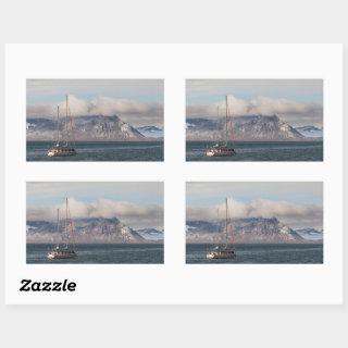 Spitsbergen Svalbard Sailboat Rectangular Sticker