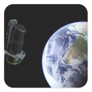 Spitzer departing the Earth soon after launch Square Sticker