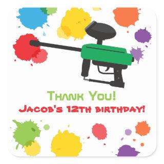 Splat Paintball Kids Birthday Party Stickers
