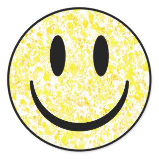 Splattered Smile Face Classic Round Sticker