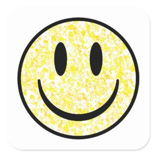 Splattered Smile Face Square Sticker