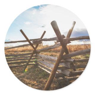 Split Rail Fence at Gettysburg Classic Round Sticker