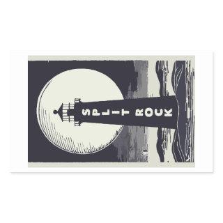 Split Rock Lighthouse Minnesota Moon Rectangular Sticker