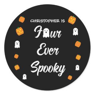 Spooky 4th Birthday Classic Round Sticker