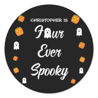 Spooky 4th Birthday Classic Round Sticker