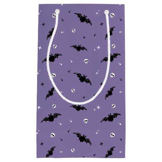 Spooky Bat & Skulls Pattern Halloween Gift Bag