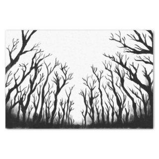 Spooky forest scary trees dark shadows decoupage tissue paper