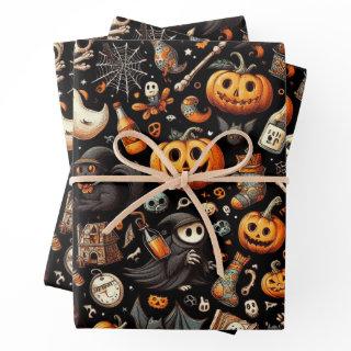 Spooky Halloween Ghost Pattern Black   Sheets
