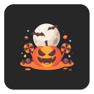 Spooky Halloween pumpkin perfect gift Square Sticker
