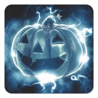 Spooky Jack-o-Lantern Square Sticker