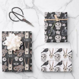 Spooky Skull Snake Black Raven Crow  Sheets