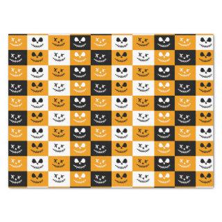 Spooky Stitch Face | Black Orange White Halloween Tissue Paper