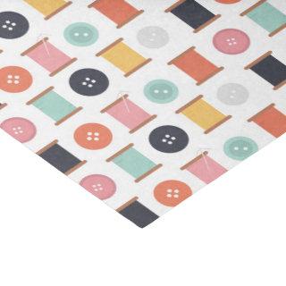 Spools of Thread and Sewing Buttons Pattern Tissue Paper