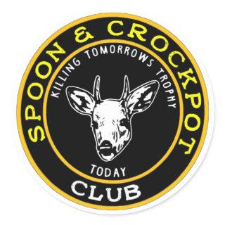 Spoon and Crockpot Killing Tomorrows Trophy Today Classic Round Sticker