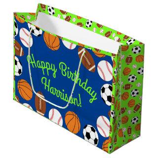 Sports Birthday Party Kids Cute Large Gift Bag