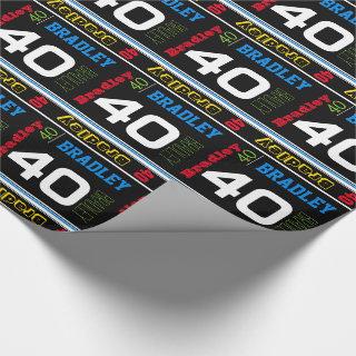 Sporty personalize name age colorful birthday wrap