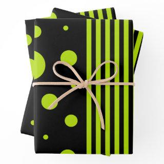 Spots and Stripes - Lime Green  Sheets