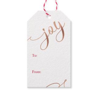 Spread The Christmas Joy Minimalistic Red & Gold Gift Tags