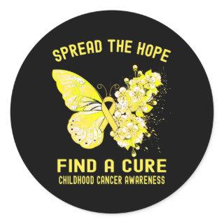 Spread The Hope Find A Cure Childhood Cancer Aware Classic Round Sticker