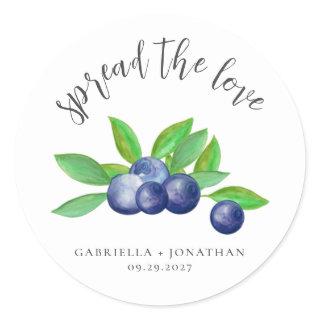 Spread The Love Blueberry Jam Wedding Favor Classic Round Sticker