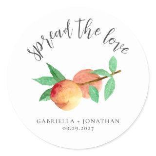 Spread The Love Peach Jam Wedding Favor Classic Round Sticker