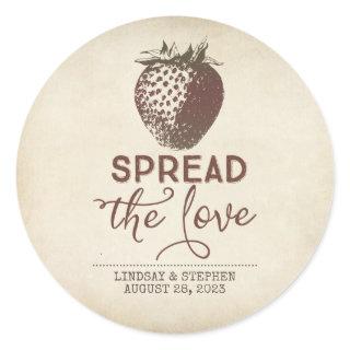 Spread The Love Rustic Wedding Favor Classic Round Sticker