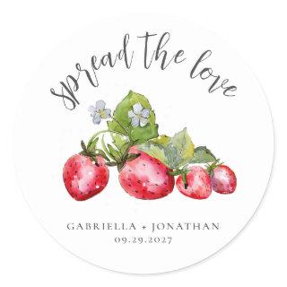 Spread The Love Strawberry Jam Wedding Favor Classic Round Sticker