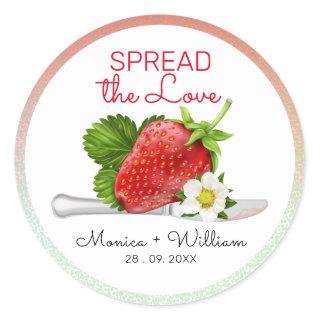 Spread the Love Strawberry Wedding Classic Round Sticker