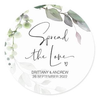 Spread the Love Wedding Favor Jam Jar Candle Classic Round Sticker