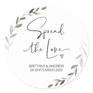 Spread the Love Wedding Favor Jam Jar Candle Classic Round Sticker