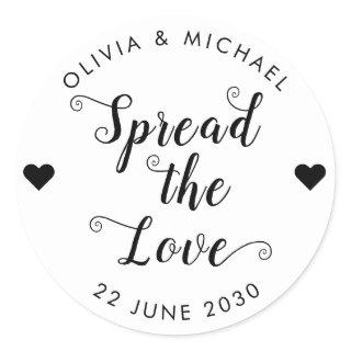 Spread the Love Wedding Party Jam Jelly Jar Favor Classic Round Sticker