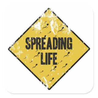Spreading life square sticker