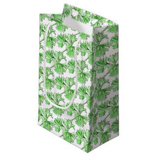 Sprig of parsley herb watercolor art small gift bag