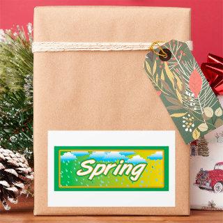 Spring Banner Sign Rectangular Sticker