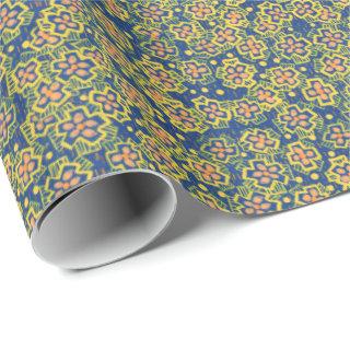 Spring Blossom, blue & yellow, floral pattern