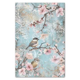 Spring Blossoms with 2 little birds Tissue Paper
