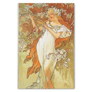 Spring by Alphonse Mucha Tissue Paper